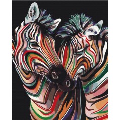 Картина по номерам: Пара радужных зебр