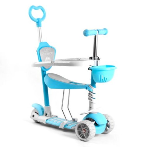 Самокат 5в1 "Best Scooter", із захисним бампером (блакитний)