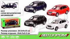 Машина металева АВТОПРОМ 1:32,4 кольор.-мікс в ящику,батар.,світ., звук, відкр.двері,  кор. 20,5*9*10см 