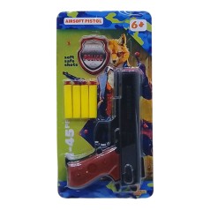 Пістолет стріляє м'якими поролоновими кулями на присосках