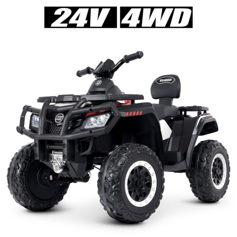 Квадроцикл M 4868EL-1(24V) (1шт) 1акум24V7AH, 4мотори 45W, муз, світло, шкіра, EVA, білий
