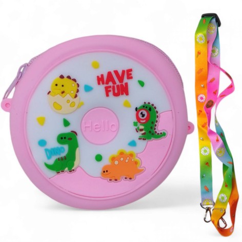 Детская сумочка розовый дино