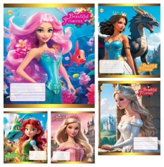 Тетрадь 12 арк.клетка Твердая ТА51108 Принцессы, 25/600, 5к. цена за 25 шт.