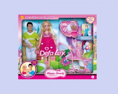 Кукла "Defa Lucy"Семья" с ребенком, коляской, аксессуары, в коробке
