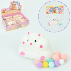 Iграшка хом'як, 5,5см, антистрес, мішура, /6/120/20шт в кор. 28,5-20-8,5см