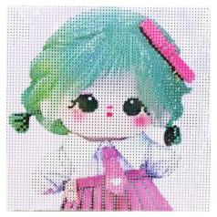 Алмазная мозаика Девочка с галстуком, 20х20 см