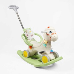 Качели 2в1 каталка, родительская ручка, музыкальная игрушка, звук, подсветка, песни на английском, в п/е /8/