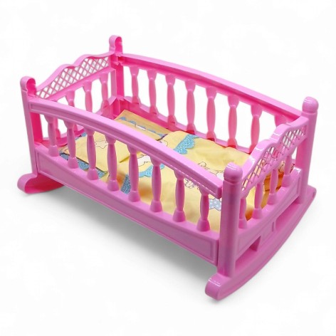 Ліжечко колиска для ляльок Bamsic "006/4" пластикове з постіллю (006/4)