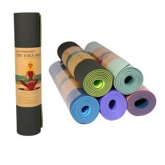 Коврик для йоги/фитнеса BT-SG-0006 двухцветный TPE 6мм 183*61 см 5 цветов
