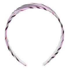 Обруч для волосся в клітку, рожевий (d=13 см)