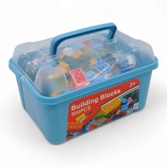 Конструктор 500 деталей, в боксе голубой