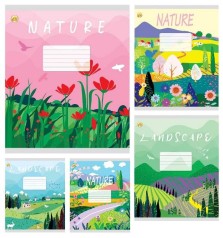 Тетрадь 12 л.клетка Твердая ТЕ41107 Пейзаж 25 шт. в уп. /600/, 5к.