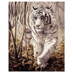 Картина по номерам VA-0238 "Білий тигр", розміром 40х50 см