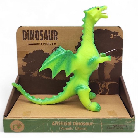 Фигурка резиновая, озвученная, "Дракон" (коробка - 23,5х10,5х19 см), одноголовый