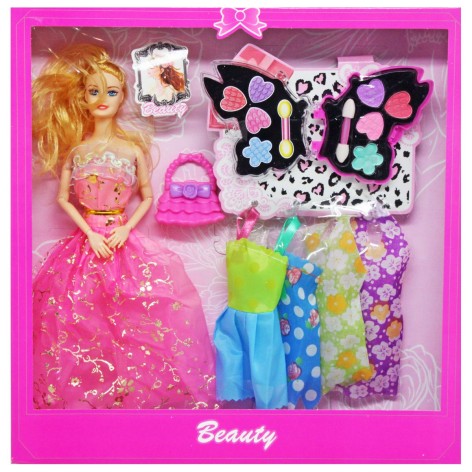 Кукольный набор "Beauty" с косметикой (розовый)