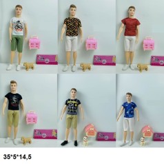 Кукла 28см B11-32/34/35/37/43/46 парень с песиком и аксесс.6в.кул.35*5*14,5 