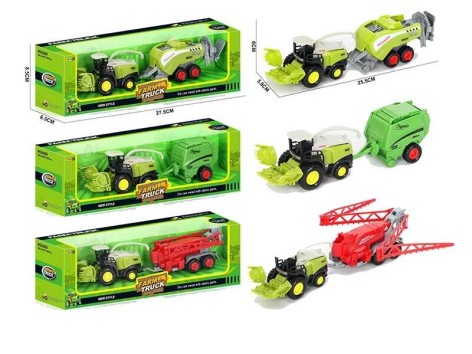 Комбайн 3 вида, металлопластик, навесное оборудование, съемный прицеп, в кор.,  МИКС /144-2/