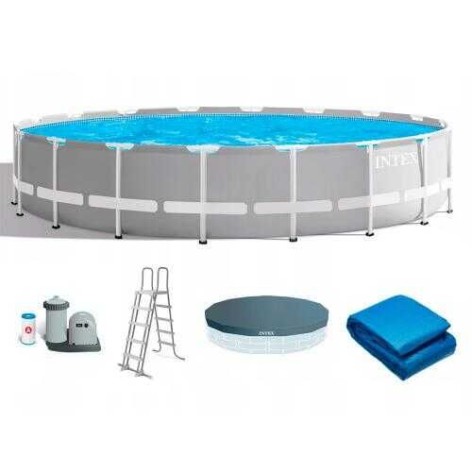 Intex Басейн каркасний (об'єм:24311л, розмір:549х122см, насос 220V: 5687 л/год, драбина, тент, підстилка