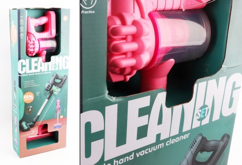 УЦЕНКА 20% Набор для уборки вакуумный пылесос, 2 насадки, подставка, щетка, звук, подсветка, в кор. /12/