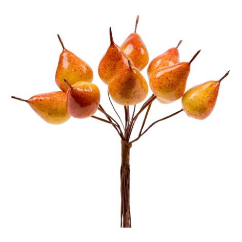 Груша искусственная Yes! Fun 20 мм, 9 шт/пучок, желтая, глянец