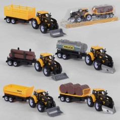 Іграшковий трактор з причепом 5 видів, інерція.