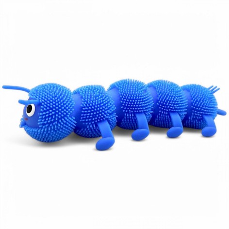 Антистрес світяшка "Гусениця" 17 см (синя)