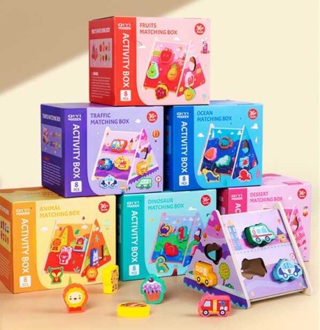 Куб логический сортер, 8 фигурок, в кор, микс видов 