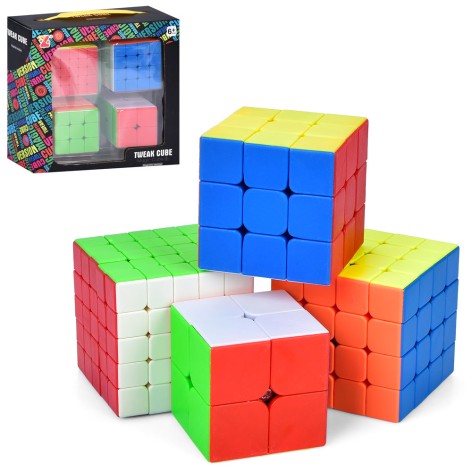 Игра кубик, набор 4шт (2х2, 3х3, 4х4, 5х5), в кор-це, 18,5-18,5-6,5см /48/