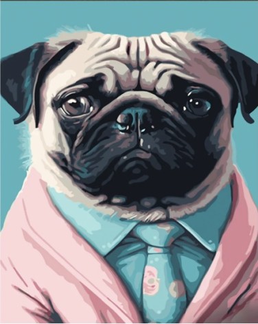 Набір для розпису по номерах Містер Мопс Strateg розміром 30х40 см (SS6738)