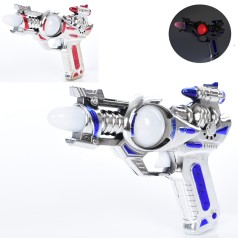 Пістолет 18см, звук, світло, на бат-ці, 2 кольори, у п/е 24-16-3см 