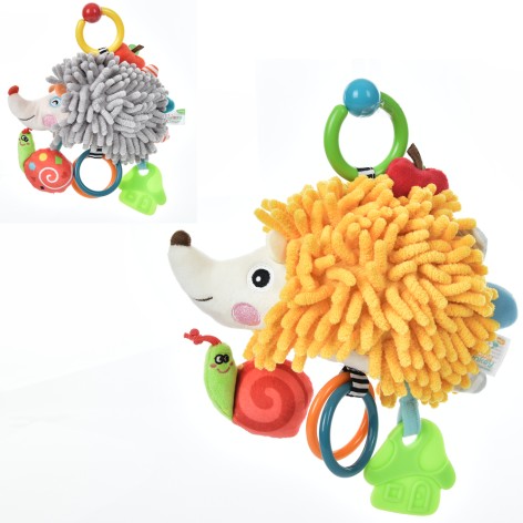 Подвеска мягкая 25см, еж, прорезыватель/грызунок, пискавка, шуршащая, 2 цвета, в п/е, 16-16-8см 