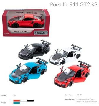 Игрушечная модель легковая 5' KT5408W Porsche 911 GT2 RS металлическая, инерционная, открываются двери, 4 цвета