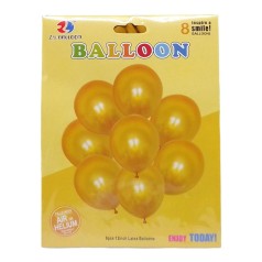 Кулі повітряні латексні 30см металік набір 8шт. (золотий)