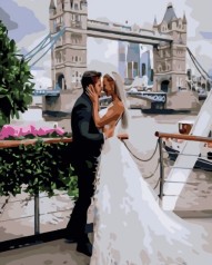 Набор для росписи по номерам Свадьба в Лондоне Strateg размером 40х50 см (GS139)