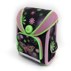 Рюкзак школьный коробка магнитный замок EasyLock "Бабочка" с ортопедической спинкой, со светоотражателями, 37*28*16см