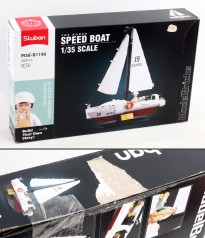 УЦЕНКА 30% Конструктор SLUBAN морська серія, яхта, 20,9см, 1:35, фігурка, 260дет, в кор-ці, 38-24-7см 