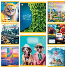 Тетрадь 96 листов клетка Твердая ТЕ41709 Микс 4, 10/120  8к цена за 10 шт.