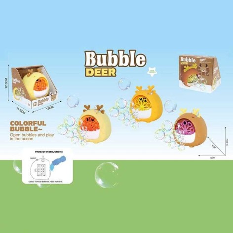 Установка с мыльными пузырями 3 вида, на батарейках, бутылочка с мыльной жидкостью, в кор, микс видов 