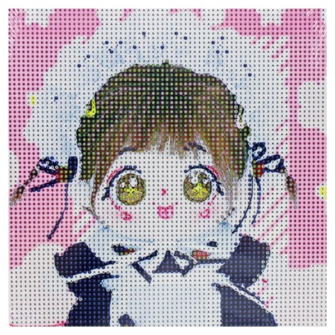 Алмазная мозаика Девочка кареглазая, 20х20 см