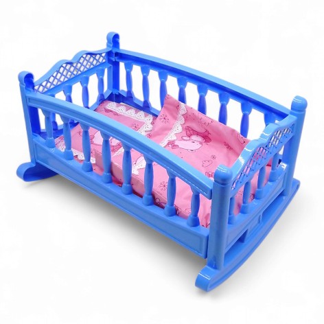 Ліжечко колиска для ляльок Bamsic "006/4" велике з постіллю 44x25x32 см