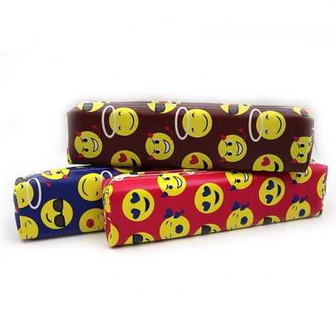 Пенал тканинний 1 відділення "Смайлик" 21*5*3 см, mix