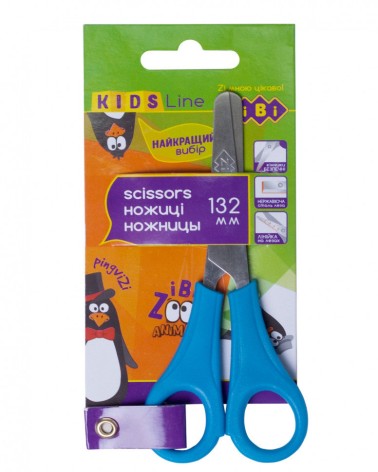 Ножиці дитячі 132мм з лінійкою, сині