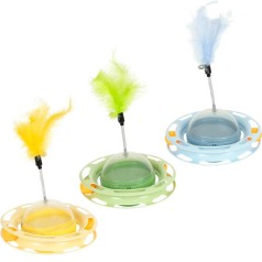 Игрушка для кошек D19см 267г интерактивная с шариками и пружинкой CW-267g