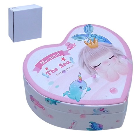Дитяча скринька для прикрас MIC "Русалонька" серце (FG240424016D)