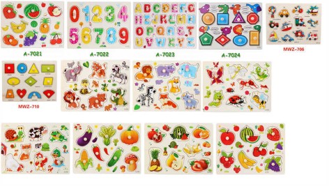 Вкладыши деревянные, ручка-держатель, в пленке, МИКС видов 