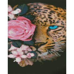 Набор для творчества Алмазная картина Взгляд леопарда Strateg размером 30х40 см (KB018)
