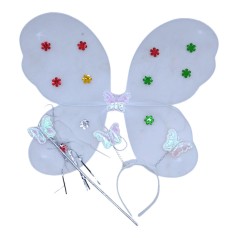 Набір Костюм Феї (крила бабочки, обруч, чарівна паличка) білий