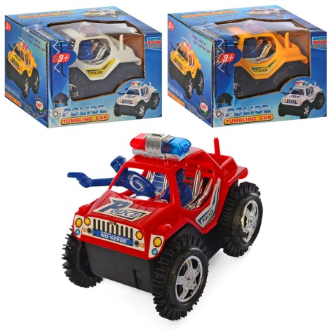 Машина 11см, поліція, перевертень, 3 кольори, на бат-ці, в кор-ці, 12-9-9см 