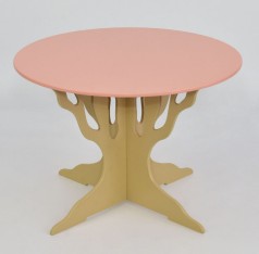 Стол "Мася" (ножка в форме дерева круг розовый) Бамсик