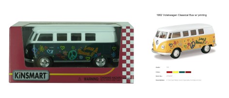 Модель автобус VOLKSWAGEN (1962) 5'' KT5060FW метал.інерц.відкр.дв.4кол.кор./96/